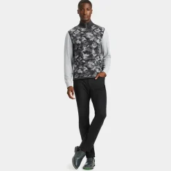 Sweaters-G/FORE Camo Jacquard Merino Wool Quarter Zip Sweater Vest