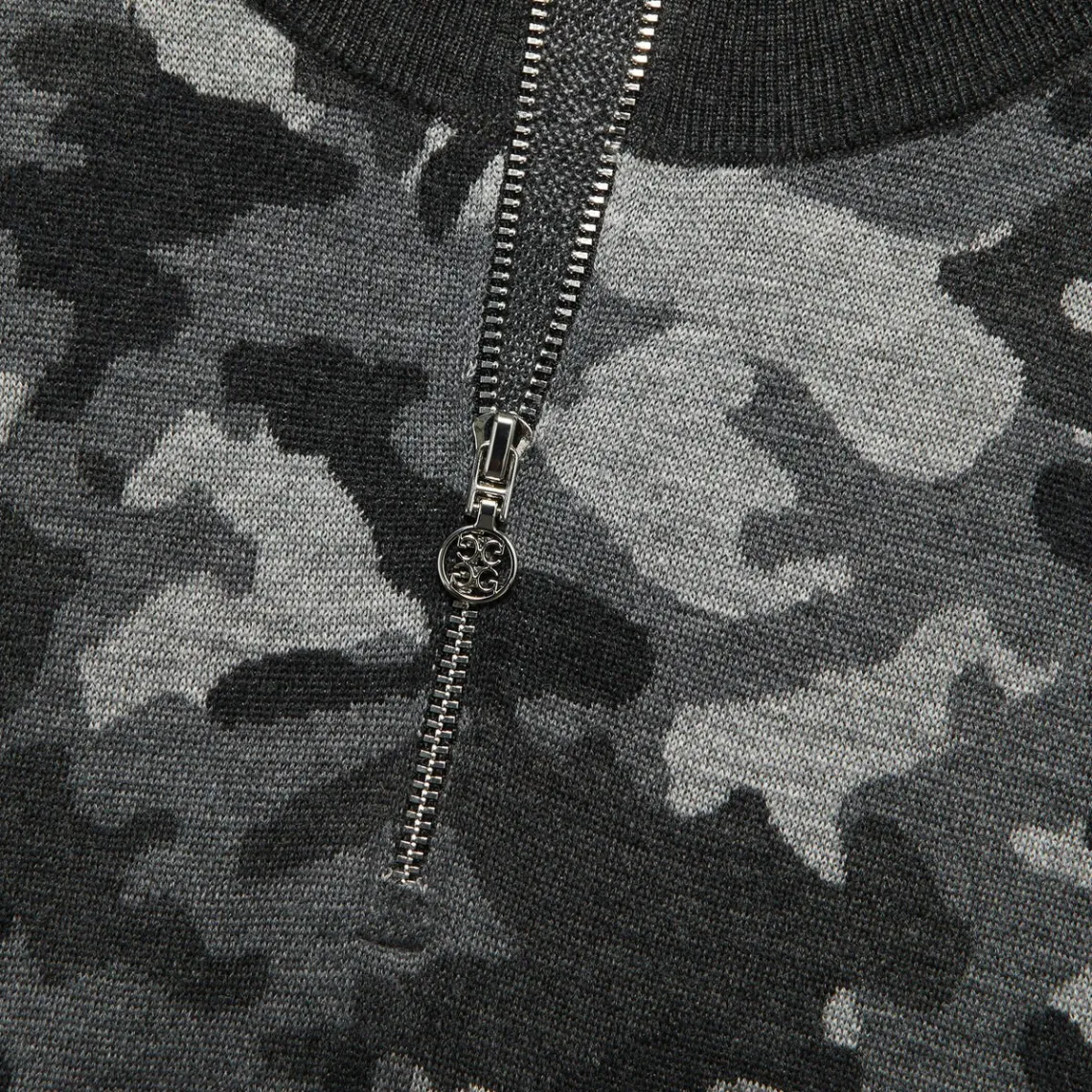 Sweaters-G/FORE Camo Jacquard Merino Wool Quarter Zip Sweater Vest