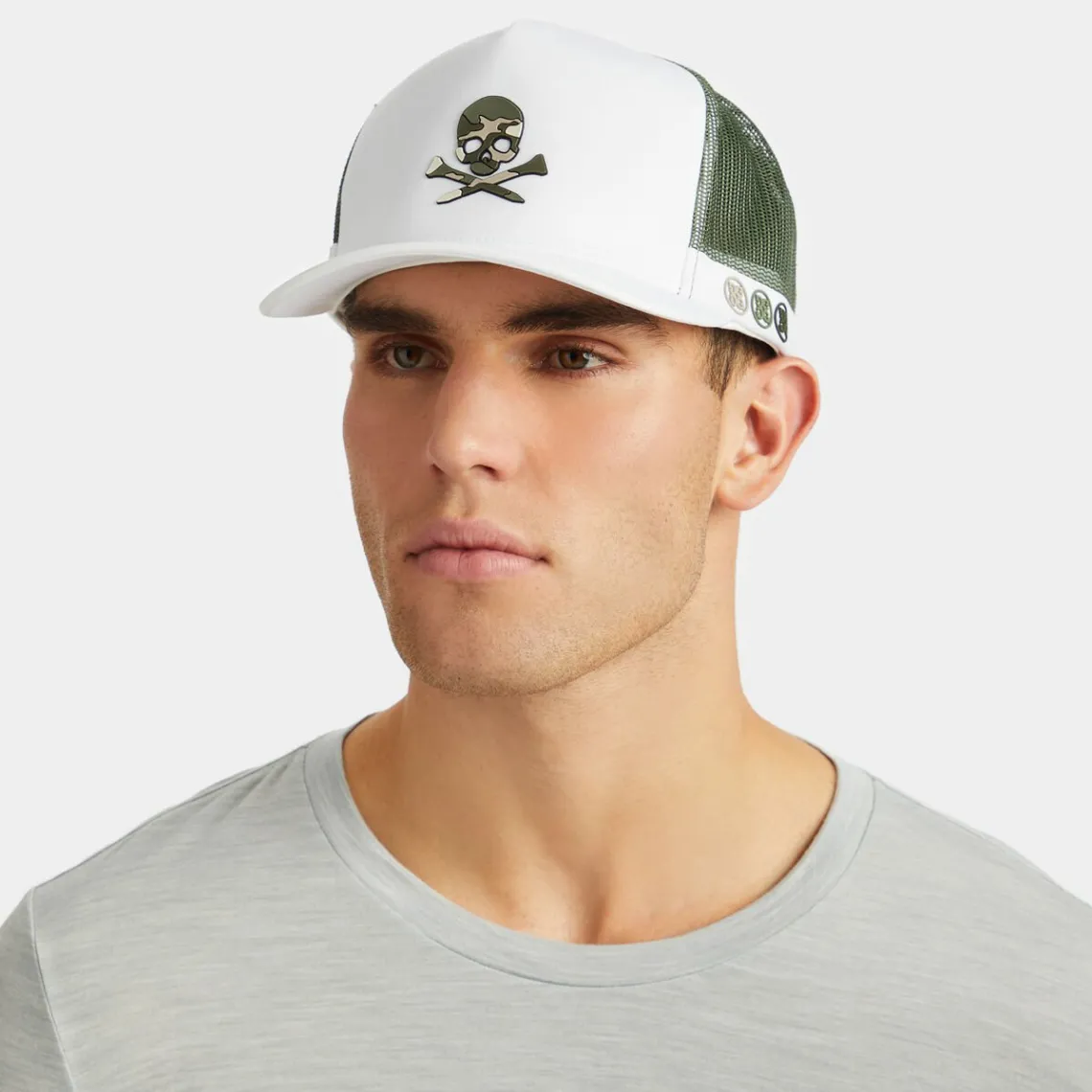 Hats-G/FORE Camo Skull & Tees Interlock Knit Tall Trucker Hat
