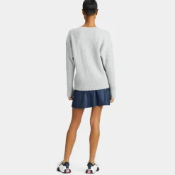Sweaters-G/FORE Cashmere Side Zip Ribbed Crewneck Sweater