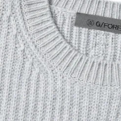 Sweaters-G/FORE Cashmere Side Zip Ribbed Crewneck Sweater