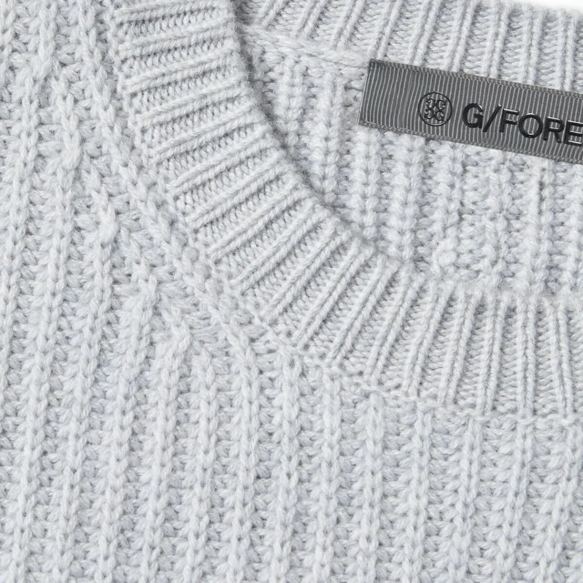 Sweaters-G/FORE Cashmere Side Zip Ribbed Crewneck Sweater