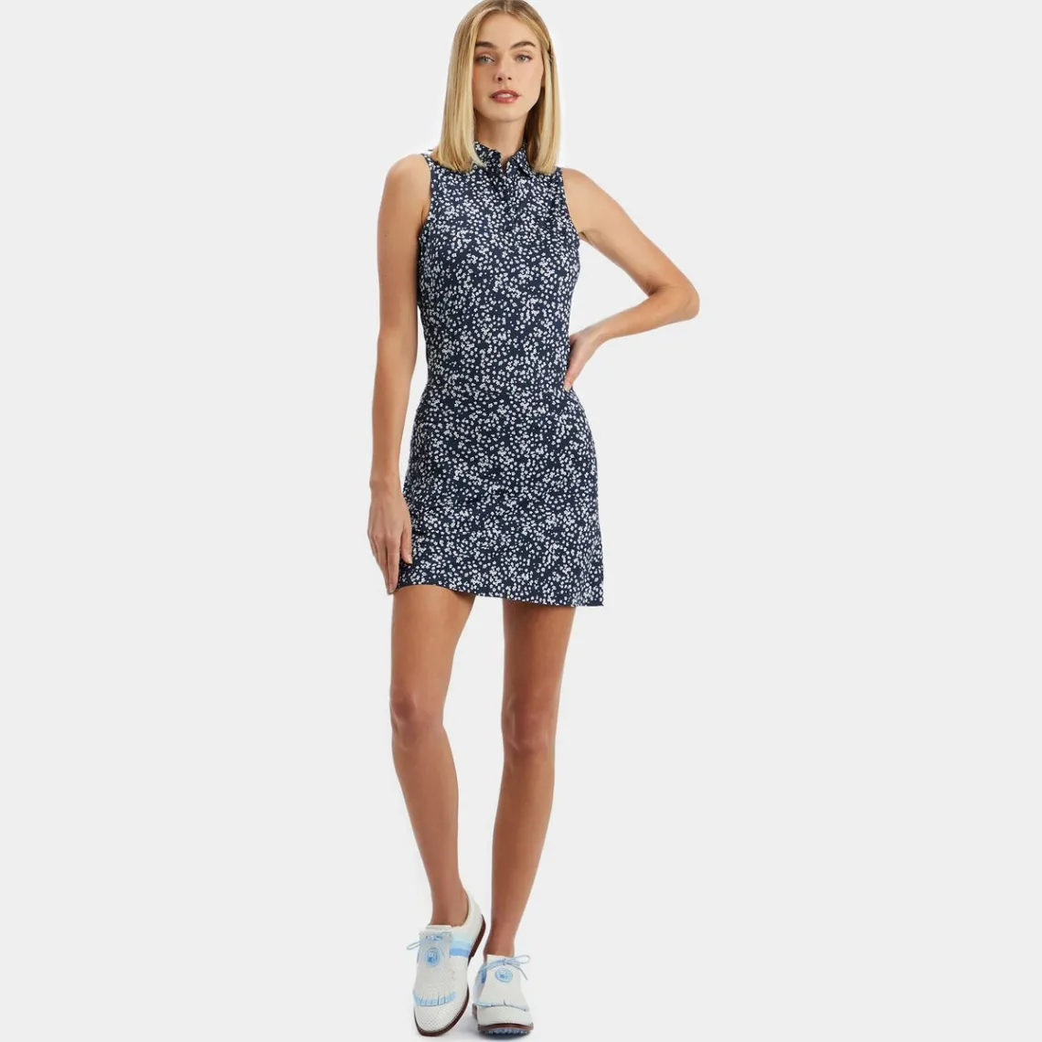 Polos-G/FORE Cherry Blossom Silky Tech Nylon Sleeveless Polo