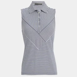 Polos-G/FORE Chevron Feeder Stripe Tech Pique Sleeveless Polo