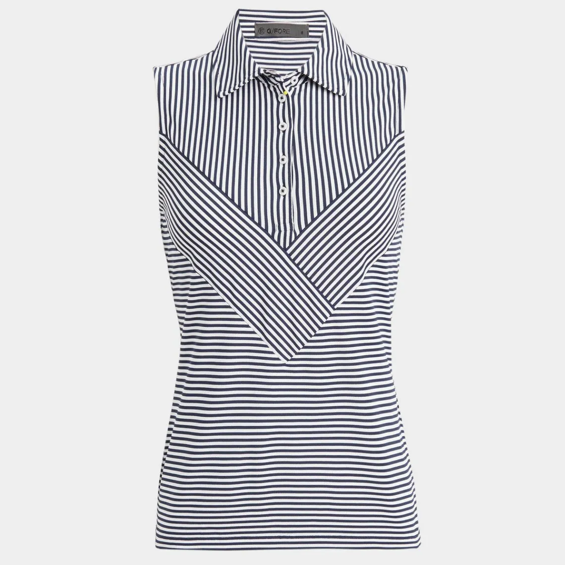 Polos-G/FORE Chevron Feeder Stripe Tech Pique Sleeveless Polo