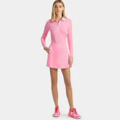 Polos-G/FORE Colour Block Collar Silky Tech Nylon Long Sleeve Zip Polo