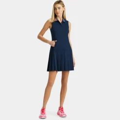 Skorts & Dresses-G/FORE Contrast Collar Pique Sleeveless Polo Dress
