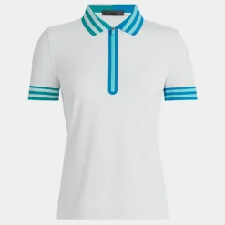 Polos-G/FORE Contrast Embossed Logo Quarter Zip Tech Pique Polo