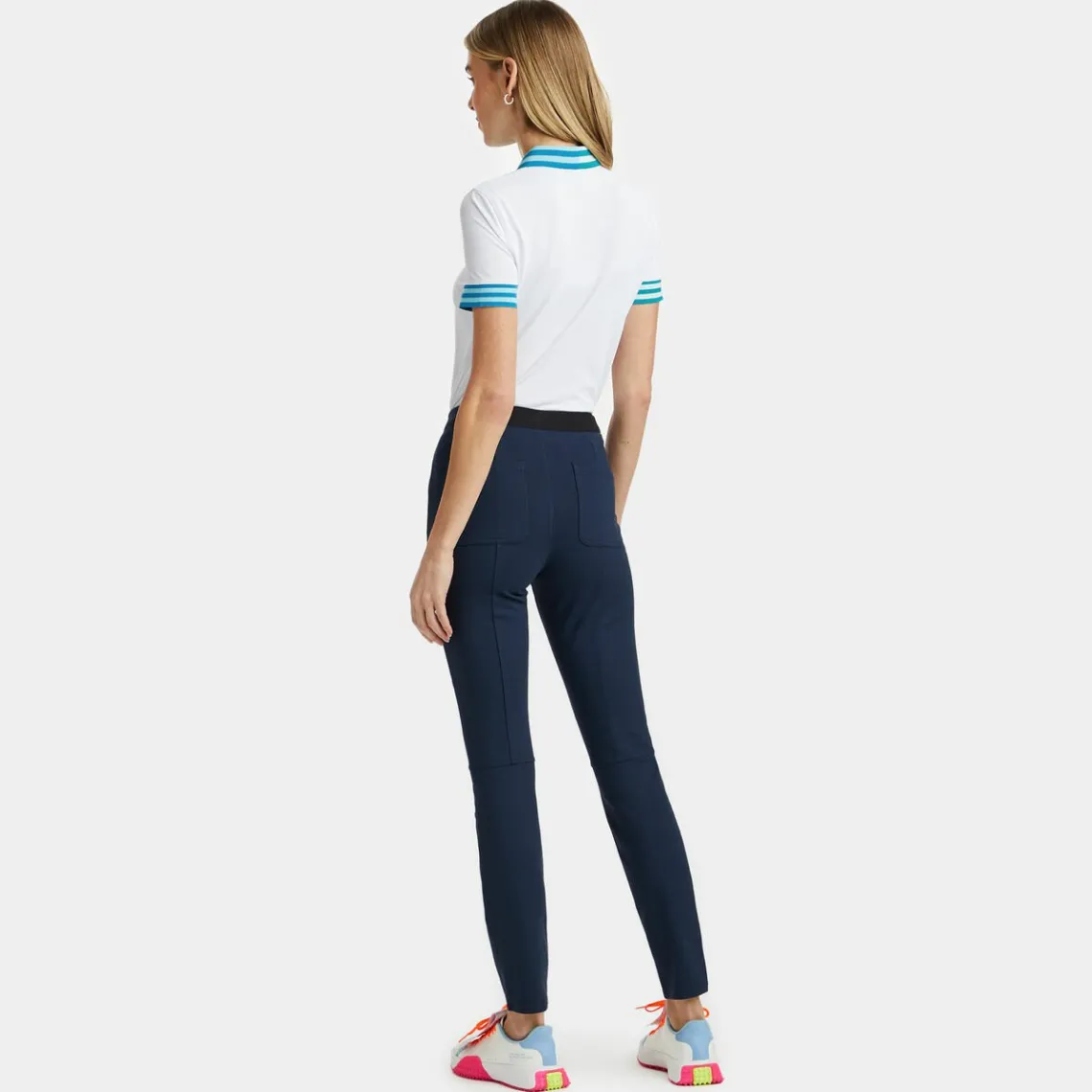 Polos-G/FORE Contrast Embossed Logo Quarter Zip Tech Pique Polo