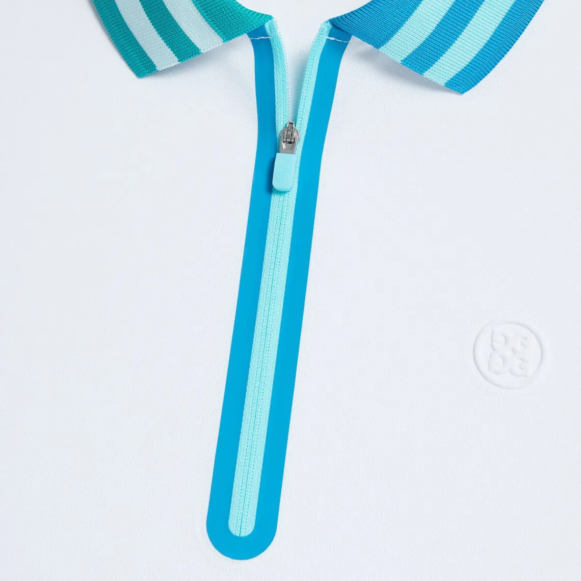 Polos-G/FORE Contrast Embossed Logo Quarter Zip Tech Pique Polo