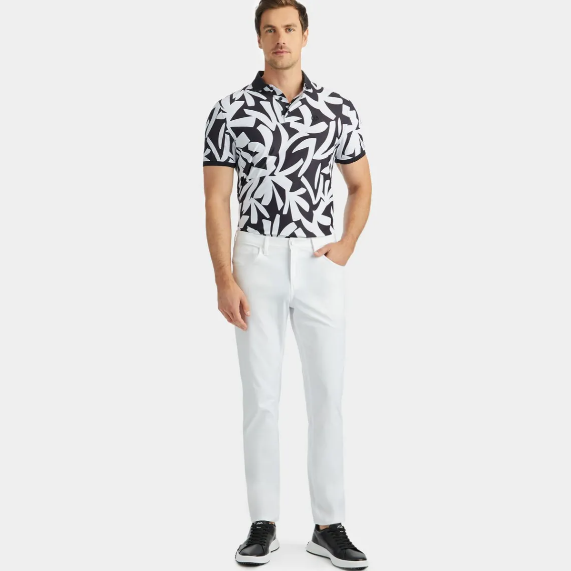 Polos & Shirts-G/FORE Contrast Palm Tech Pique Modern Spread Collar Polo