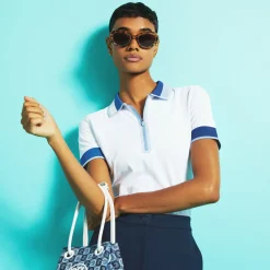 Polos-G/FORE Contrast Quarter Zip Tech Pique Polo