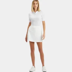 Sweaters-G/FORE Contrast Stripe Cotton Blend Ribbed Knit Polo