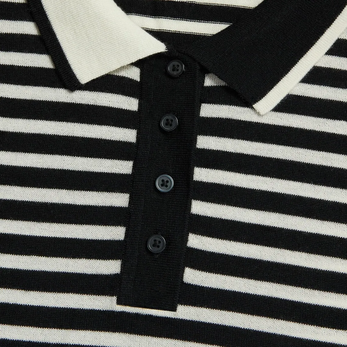 Sweaters-G/FORE Contrast Stripe Merino Wool Short Sleeve Sweater Polo