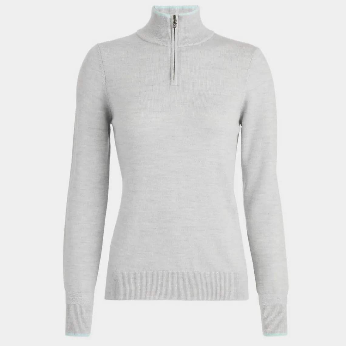 Sweaters-G/FORE Contrast Tipped Merino Wool Quarter Zip Sweater