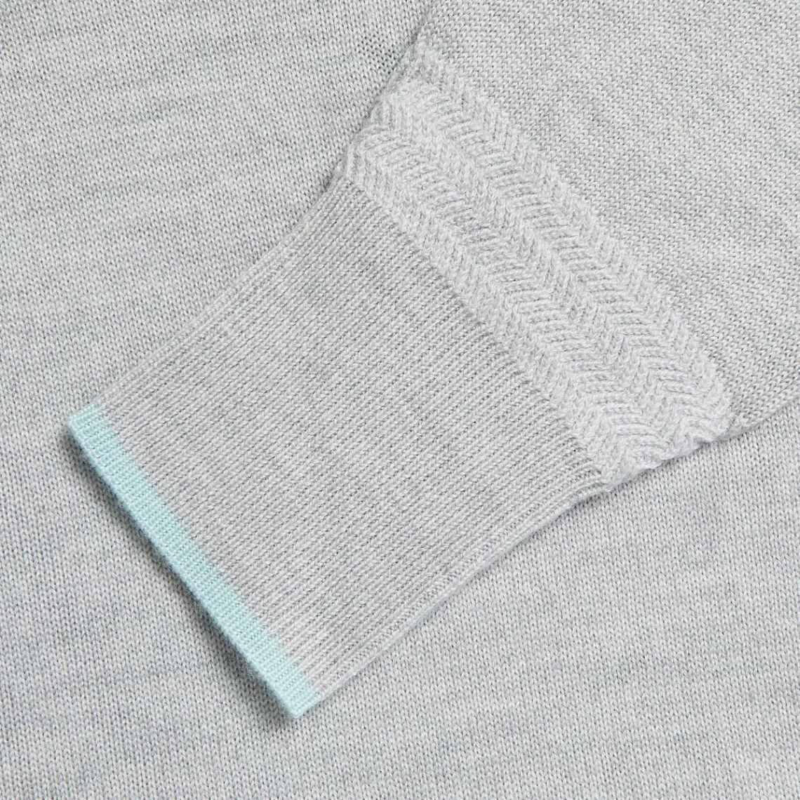 Sweaters-G/FORE Contrast Tipped Merino Wool Quarter Zip Sweater