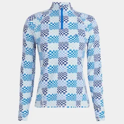 Mid Layers-G/FORE Gradient Check Silky Tech Nylon Quarter Zip Pullover