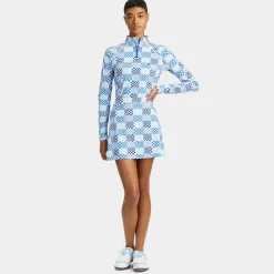 Mid Layers-G/FORE Gradient Check Silky Tech Nylon Quarter Zip Pullover