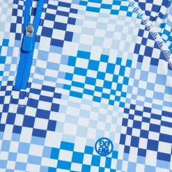 Mid Layers-G/FORE Gradient Check Silky Tech Nylon Quarter Zip Pullover