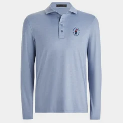 Mid Layers-G/FORE Limited Edition 2024 U.S. Open Rib Gusset Long Sleeve Melange Ice Nylon Sun Shirt