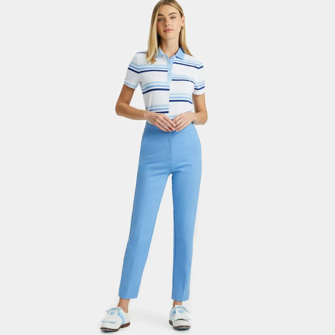 Polos-G/FORE Offset Gradient Stripe Tech Jersey Polo