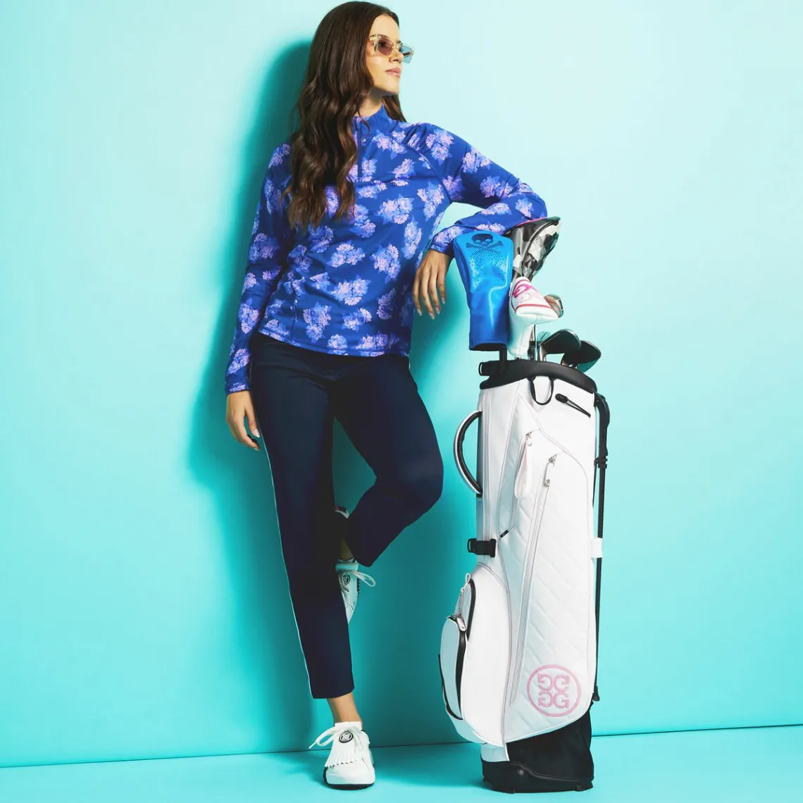 Mid Layers-G/FORE Peony Silky Tech Nylon Ruched Quarter Zip Pullover