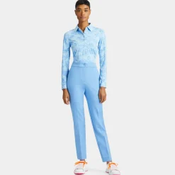 Polos-G/FORE Peony Sketch Silky Tech Nylon Long Sleeve Polo