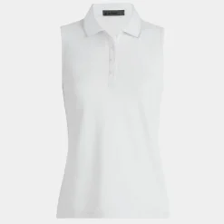 Polos-G/FORE Pleated Collar Tech Pique Sleeveless Polo