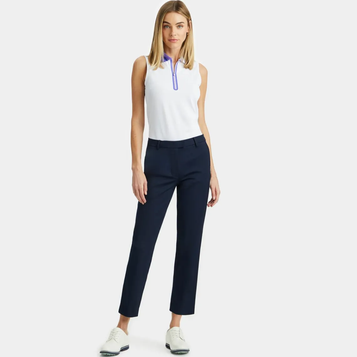 Polos-G/FORE Quarter Zip Tech Pique Sleeveless Polo