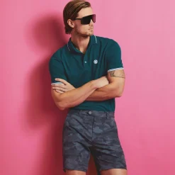 Polos & Shirts-G/FORE Rib Collar Tech Pique Modern Spread Collar Banded Sleeve Polo