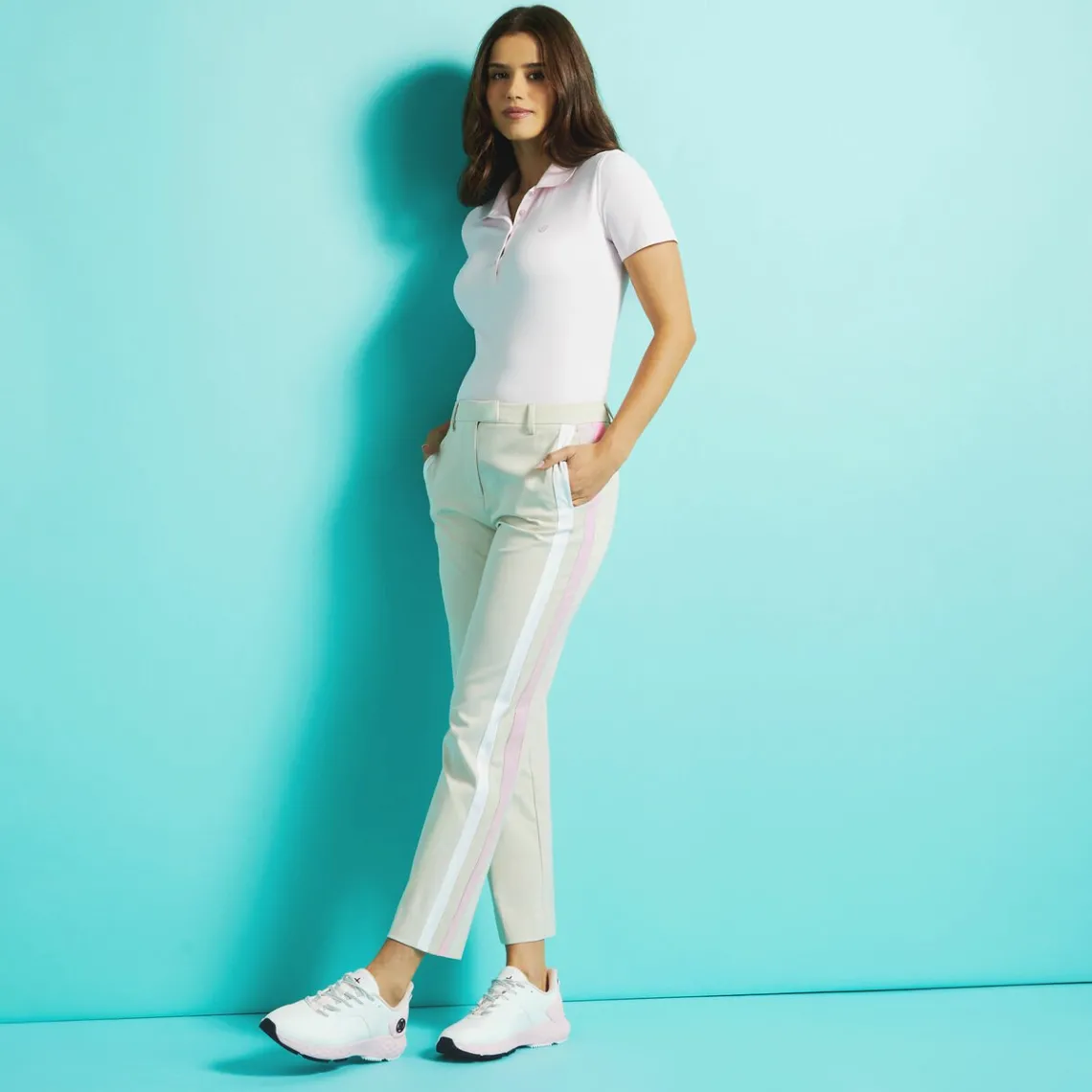 Pants-G/FORE Side Stripe Stretch Tech Twill Mid Rise Straight Leg Trouser