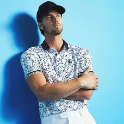 Polos & Shirts-G/FORE Star Dust Tech Jersey Modern Spread Collar Banded Sleeve Polo