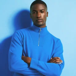 Sweaters-G/FORE V Neck Merino Wool Quarter Zip Sweater